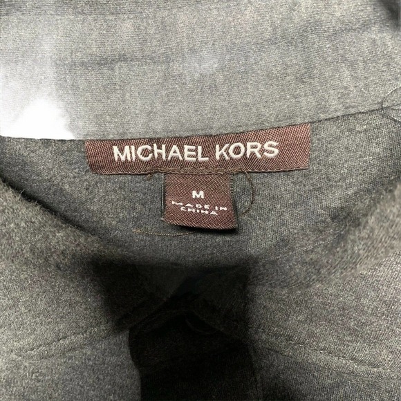 Michael Kors Gray Button Up Polo Shirt Medium EUC - Picture 6 of 7